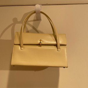 cream/off white small square vintage riviera leather purse